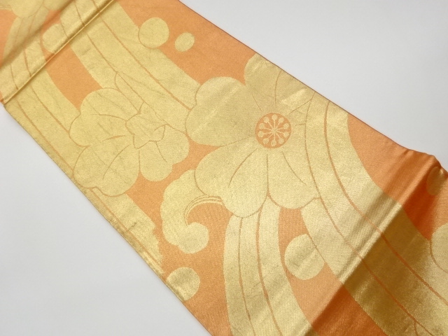 JAPANESE KIMONO / VINTAGE FUKURO OBI / WOVEN FLOWER
